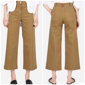 Everlane wide leg cropped pant in ochre